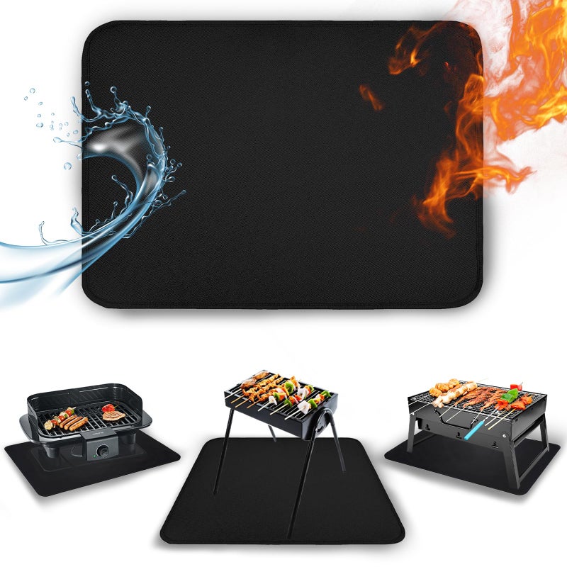Tirifer 16 x 20in Fireproof Grill Mat for Outdoor Grill, Heat Resistant Grill Table Mat Outdoor Grill Protector Waterproof & Oil-Proof BBQ Mat to Protect Your Prep Table and Outdoor Grill Table - Image 1